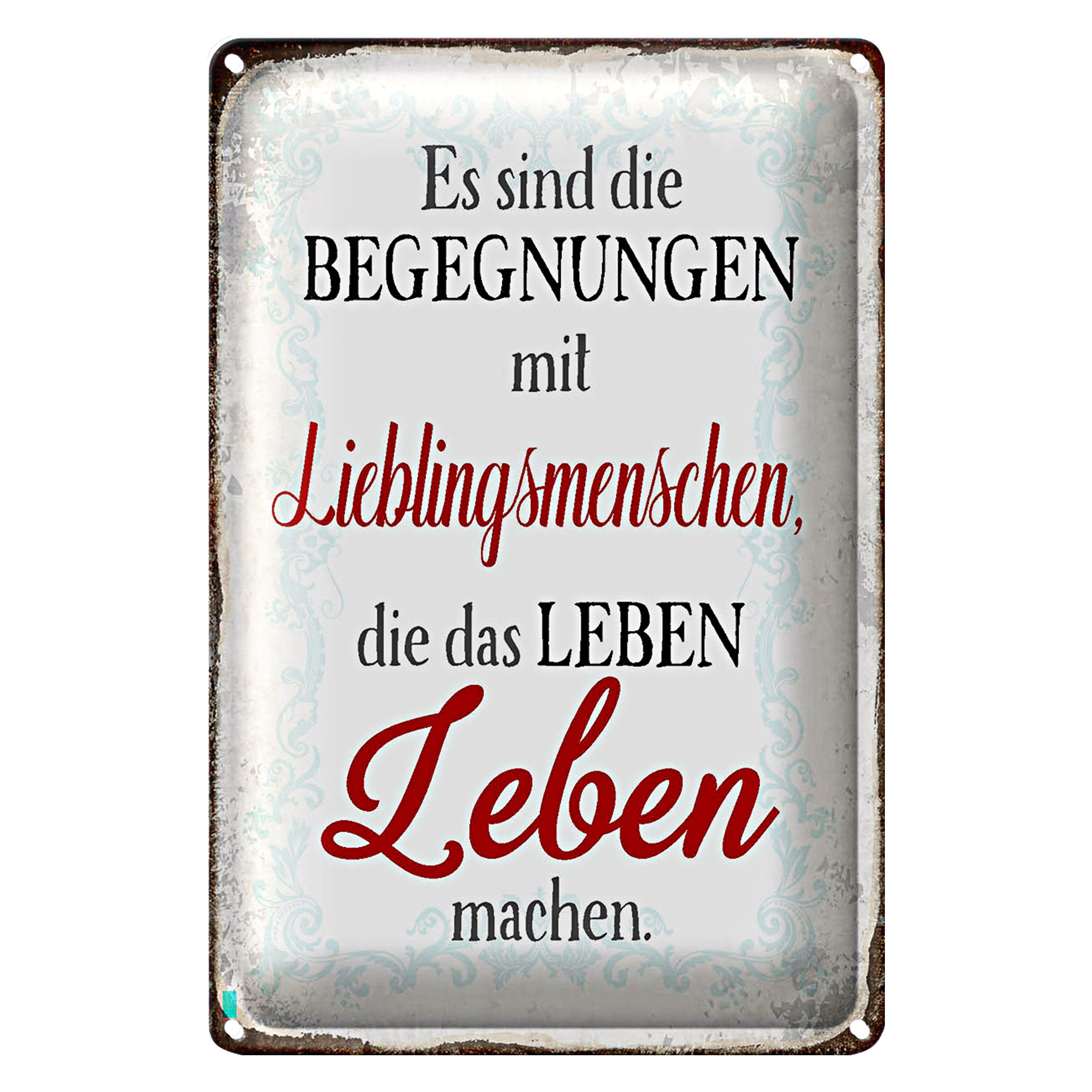 Metallschild Blechschild Spruch 20x30cm Begegnungen Lieblingsmenschen