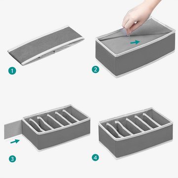 Navaris Aufbewahrungsbox Wäsche Organizer mit 6 Boxen - Stoffboxen in verschiedenen Größen (1 St)