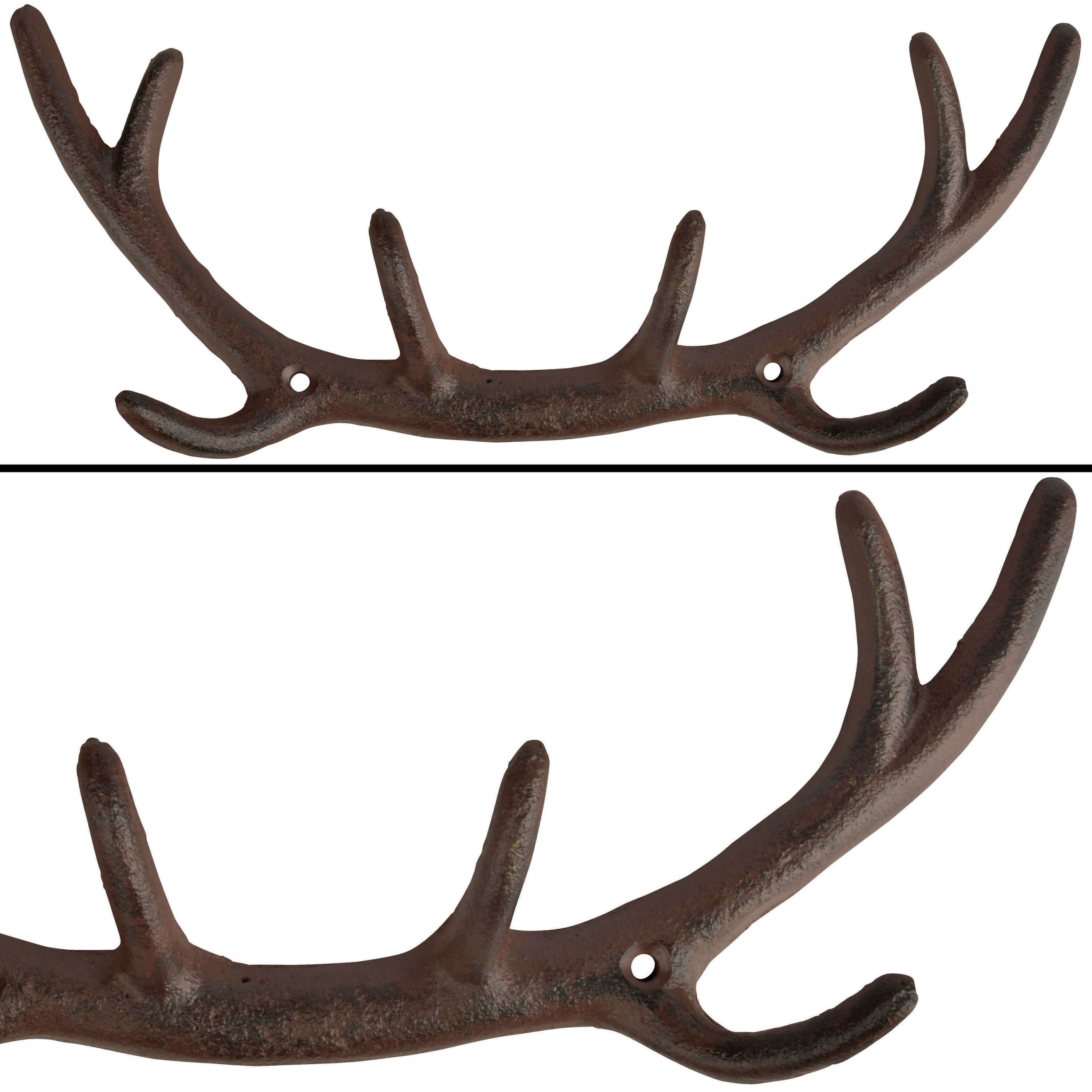 Dekowunder Garderobenhalter Hirschgeweih Wandhaken Haken Garderobe Gusseisen braun Landhaus Geweih (1x Garderobe)