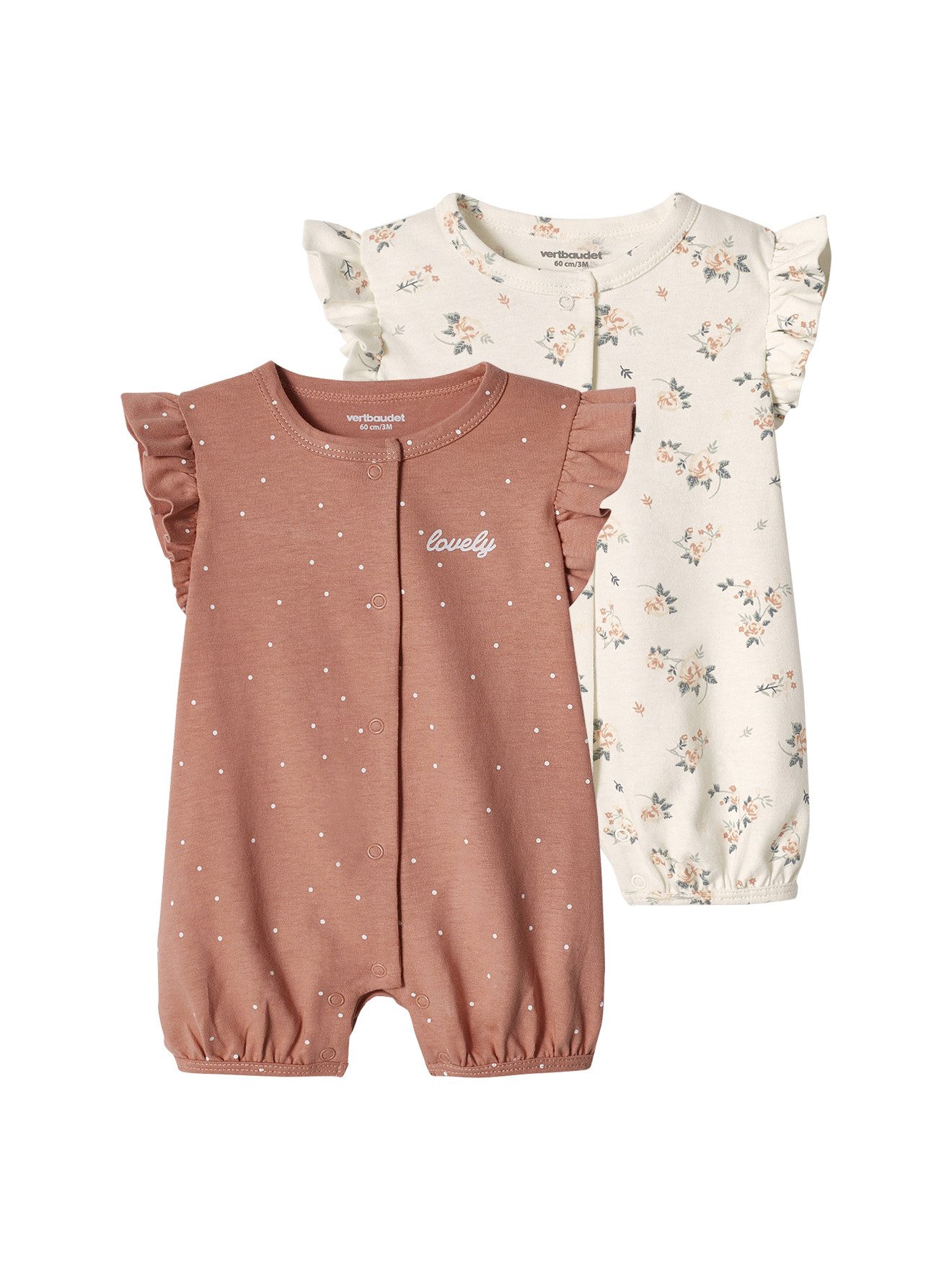 Schlafanzug 2er-Pack Mädchen Baby Overalls