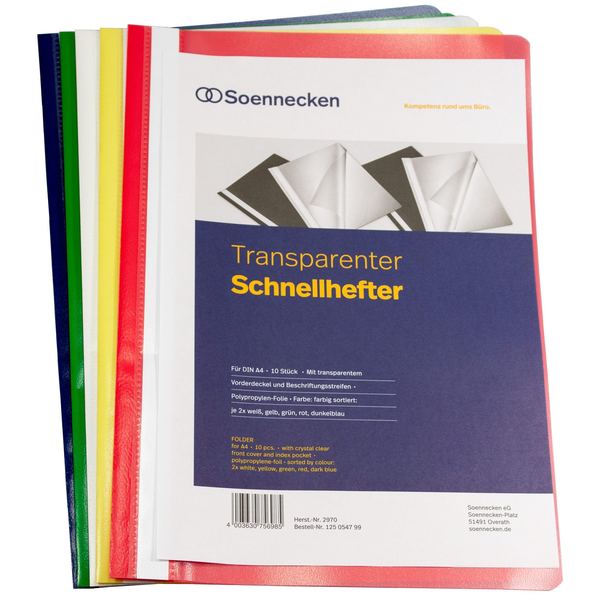 Hefter Schnellhefter 2970 DIN A4 PP sortiert 10 Stück (10 Stück)