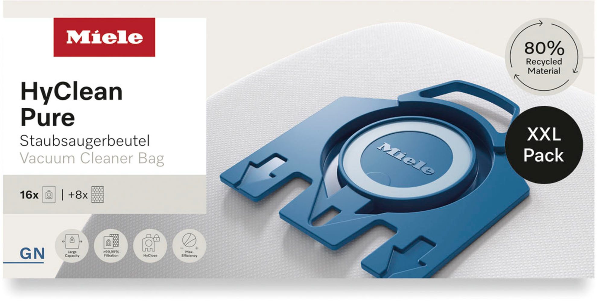 Miele Staubsaugerbeutel Miele Original Zubehör -XXL-Pack Staubsaugerbeutel GN HyClean Pure 2.0, passend für Miele, 16 St. – Bild 4 von 5