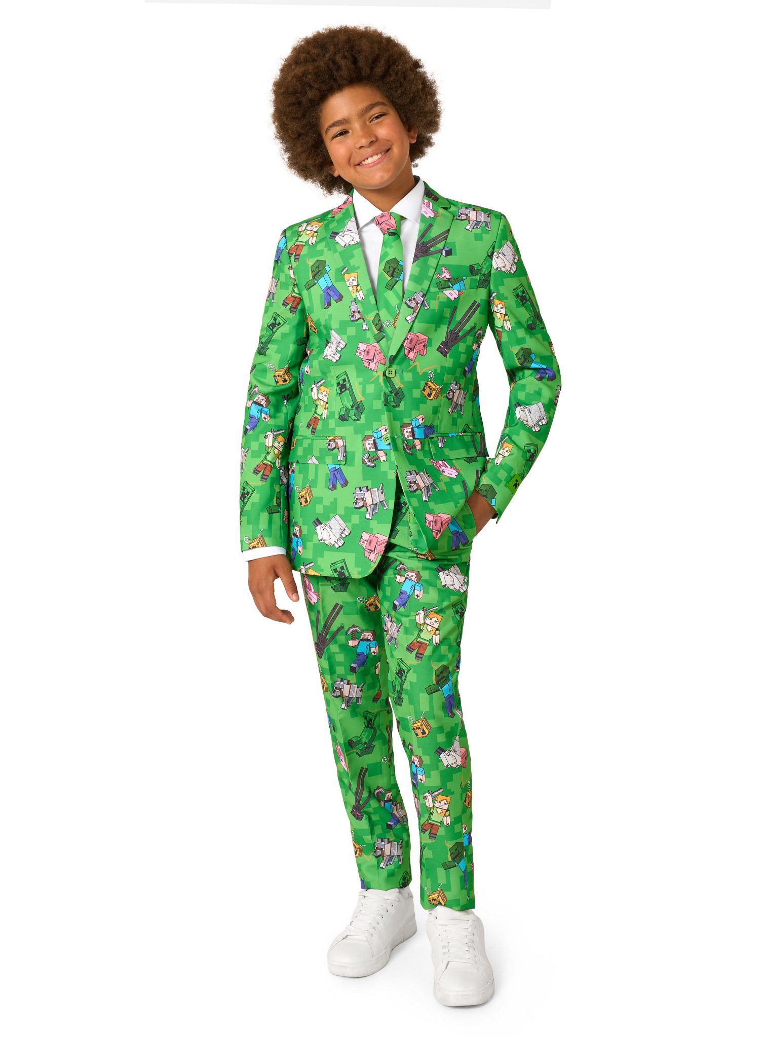 Opposuits Partyanzug Minecraft Anzug für Jugendliche, Es waren mehrere Mods nötig, diesen Anzug in Real Life zu bauen!