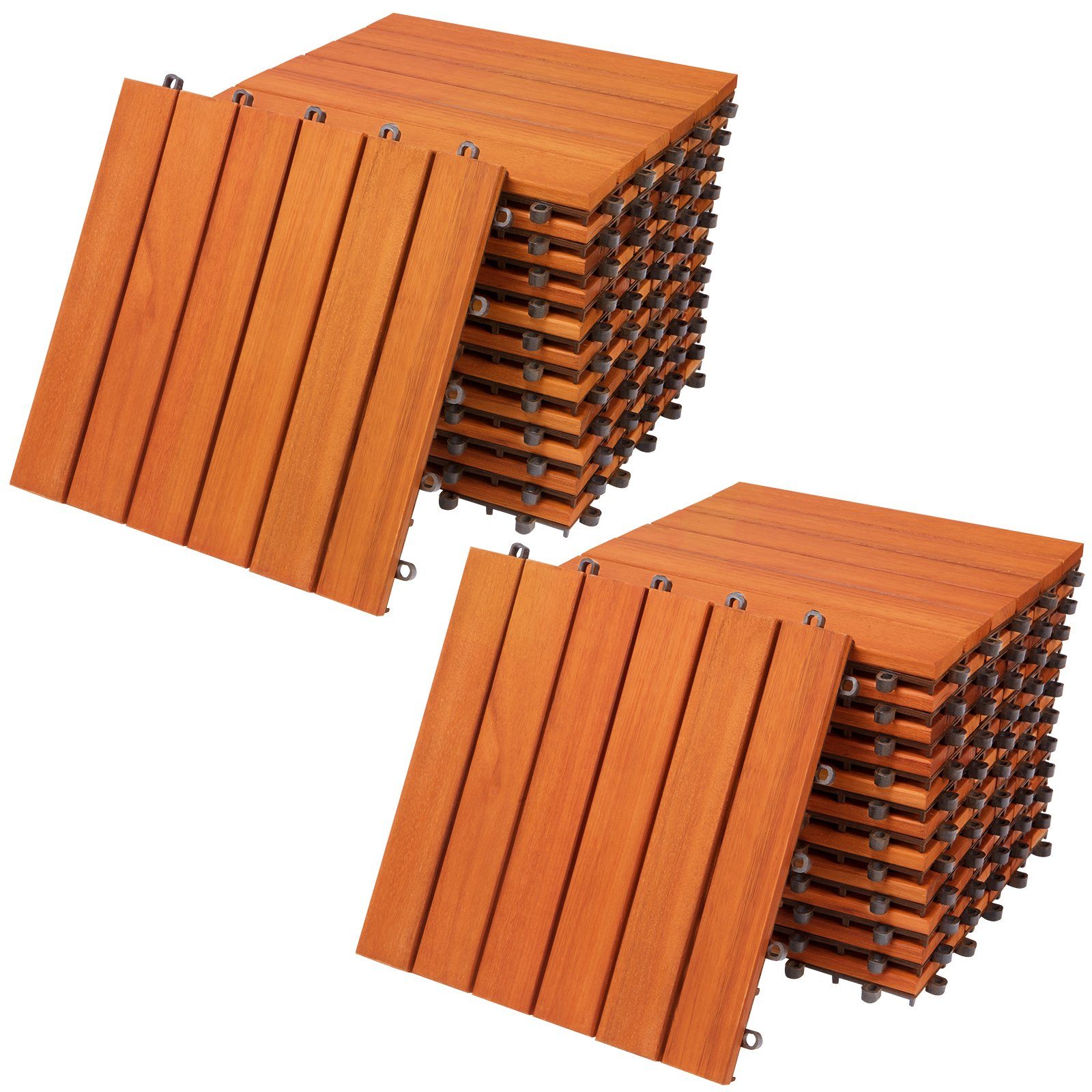 Casaria Holzfliesen 22x Eukalyptus, Terrassenfliesen 1-6m² günstig online kaufen