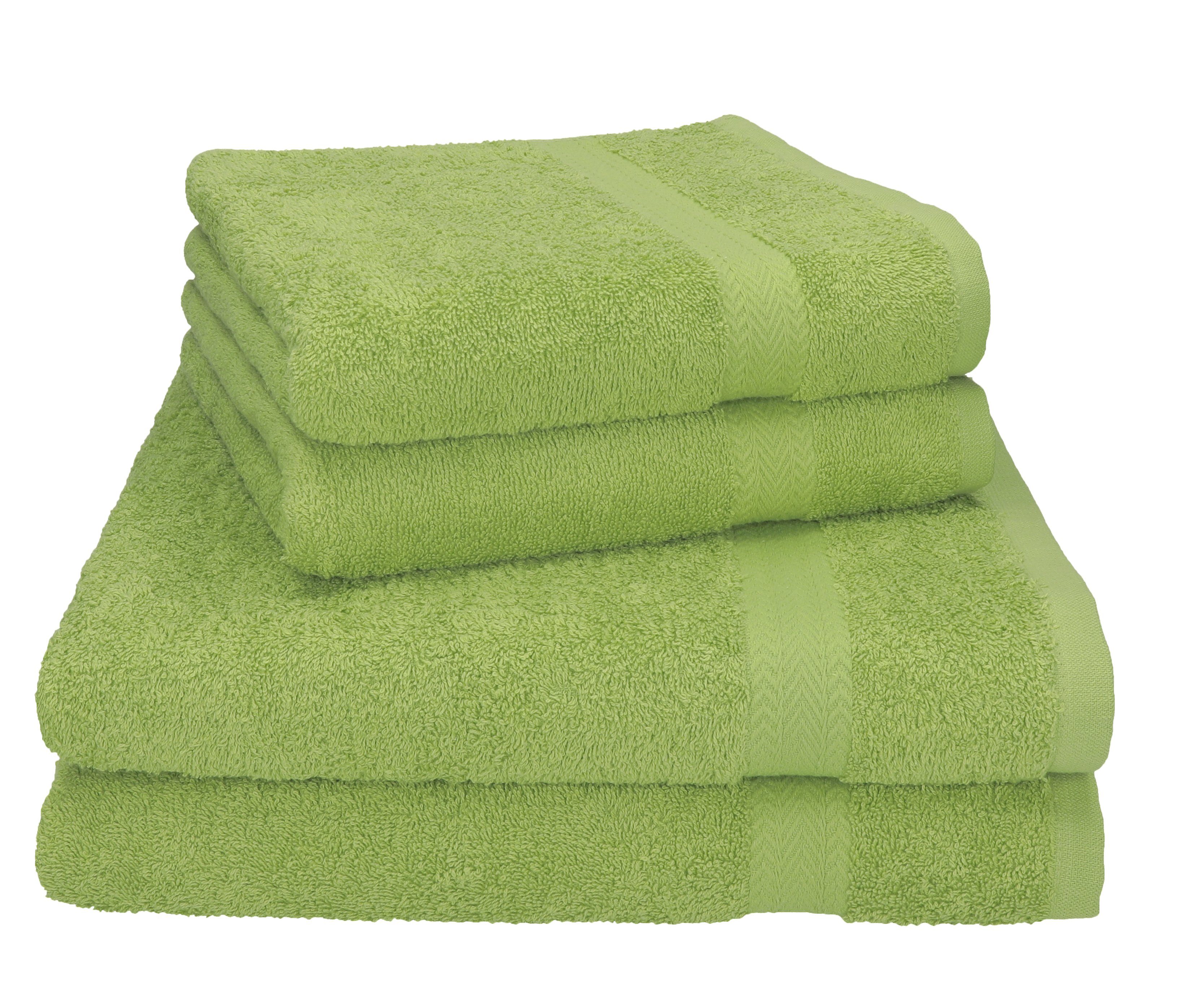 Betz Handtuch Set 4-tlg. PREMIUM 2 Handtücher und 2 Duschtücher, 100% Baumwolle, (4-tlg) avocadogrün