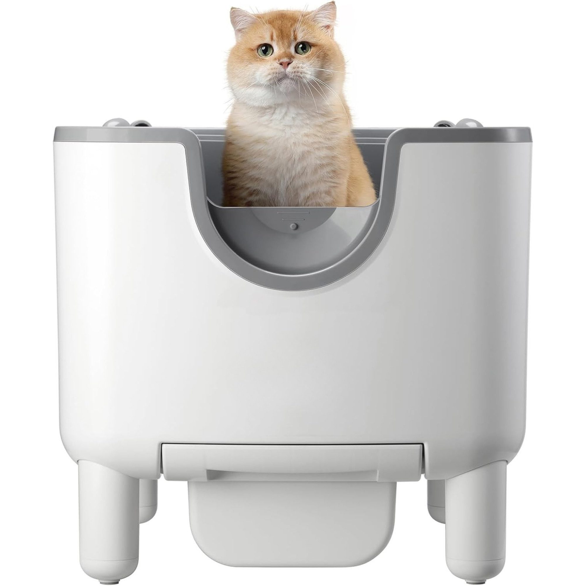 Athlix Katzentoilette Selbstreinigende Katzentoilette automatisch Katzenklo Geruchskontrolle, 9 Sicherheits-Sensoren, Katzenfreundliches, offenes Design