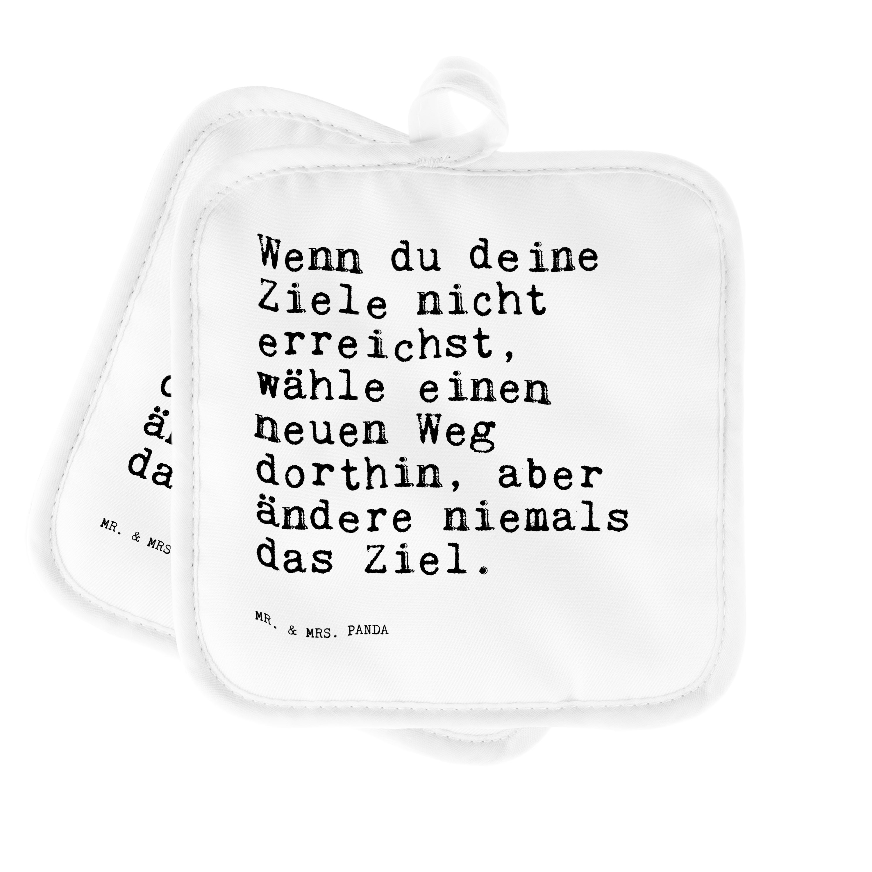 Mr. & Mrs. Panda Topflappen »Wenn du deine Ziele... Weiß Geschenk