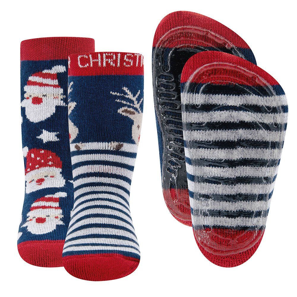 Ewers ABS-Socken Stoppersocken 2er Pack Weihnachten (2-Paar)