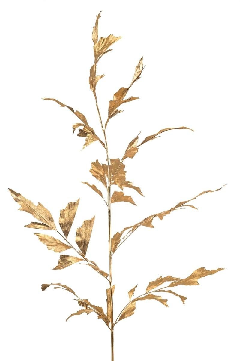 Kunstpalme Kunstbaum Palmenblatt Fischschwanzpalme MANIESO, gold, 130cm Fischschwanzpalme, artplants, Höhe 130 cm
