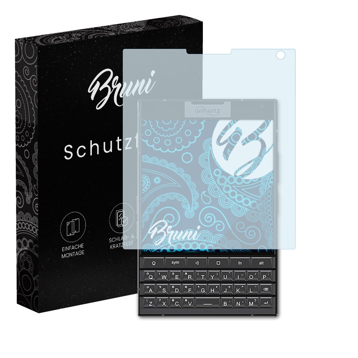 Bruni Schutzfolie Glasklare Displayschutzfolie für Unihertz Titan 2, (2 Folien), praktisch unsichtbar