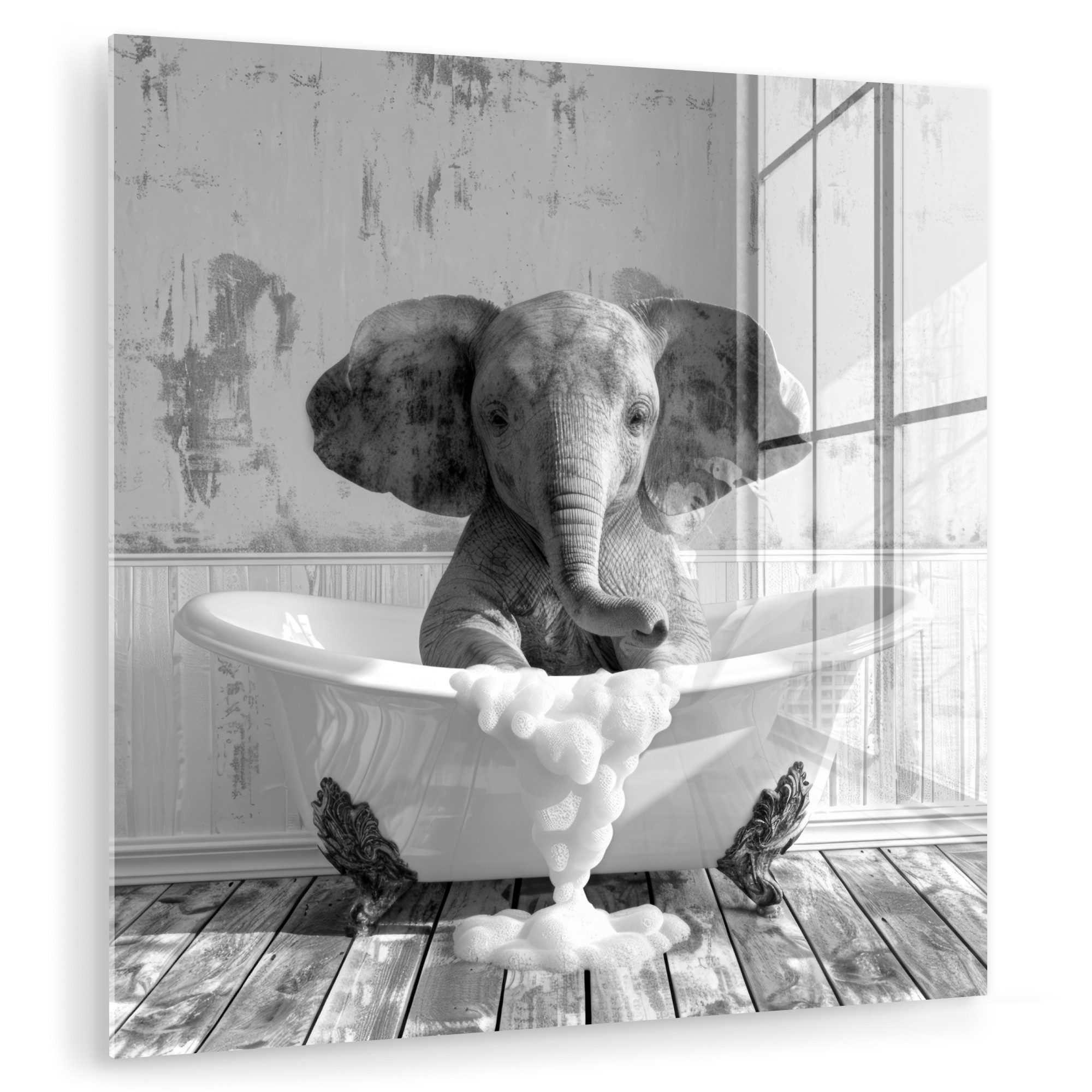 MuchoWow Acrylglasbild Elefant - Vintage - günstig online kaufen