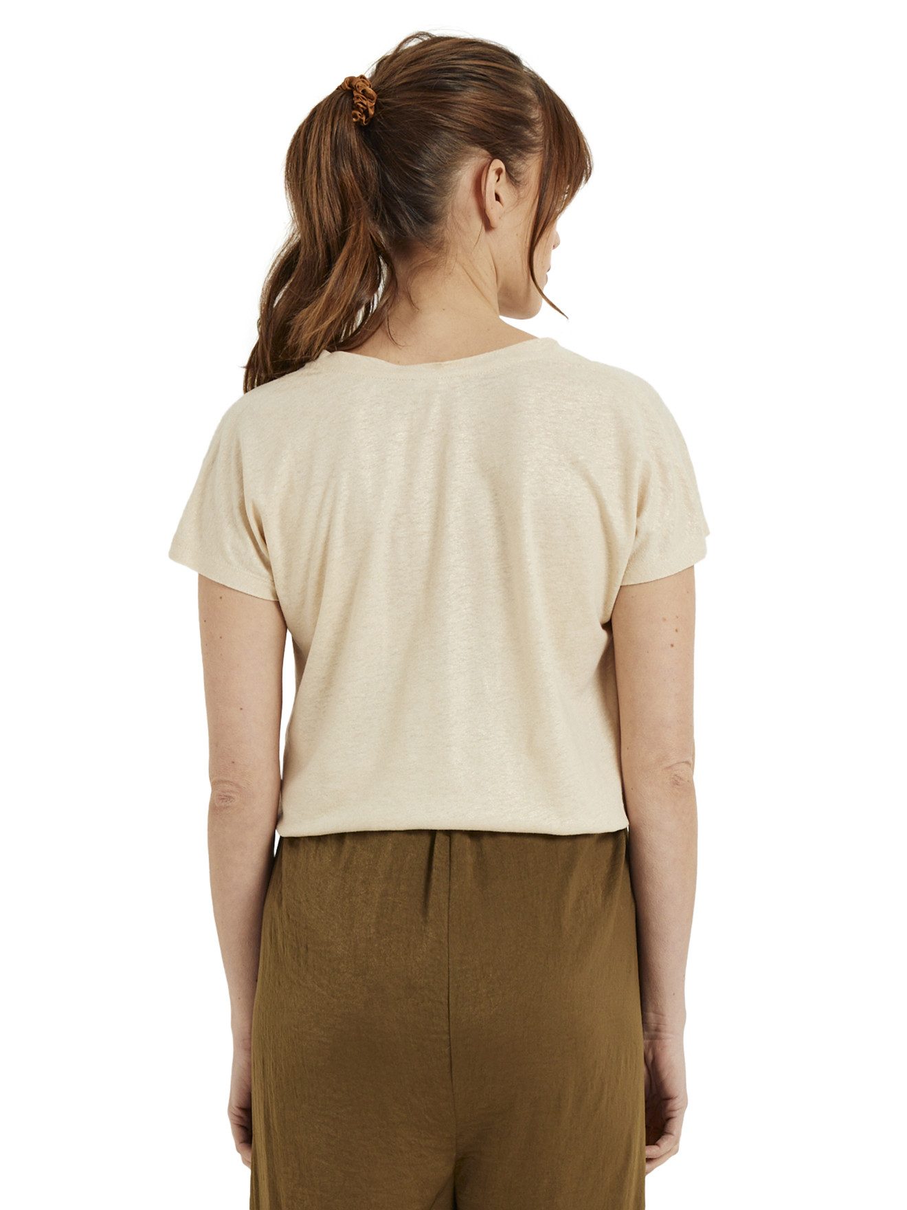 vertbaudet Umstandsshirt Umstands-Shirt, Viskose-Leinen-Mix mit Glanzeffekt