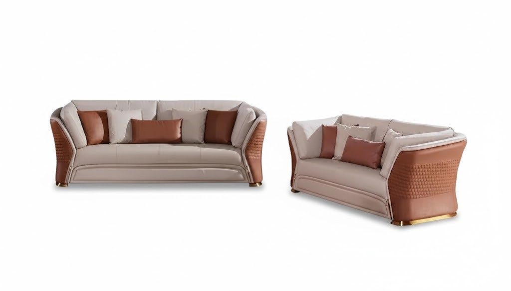 Xlmoebel Polstergarnitur Leder Sofagarnitur 3+2 Sitzer Sofa Set Designer Sofas Sofort, (2-tlg)