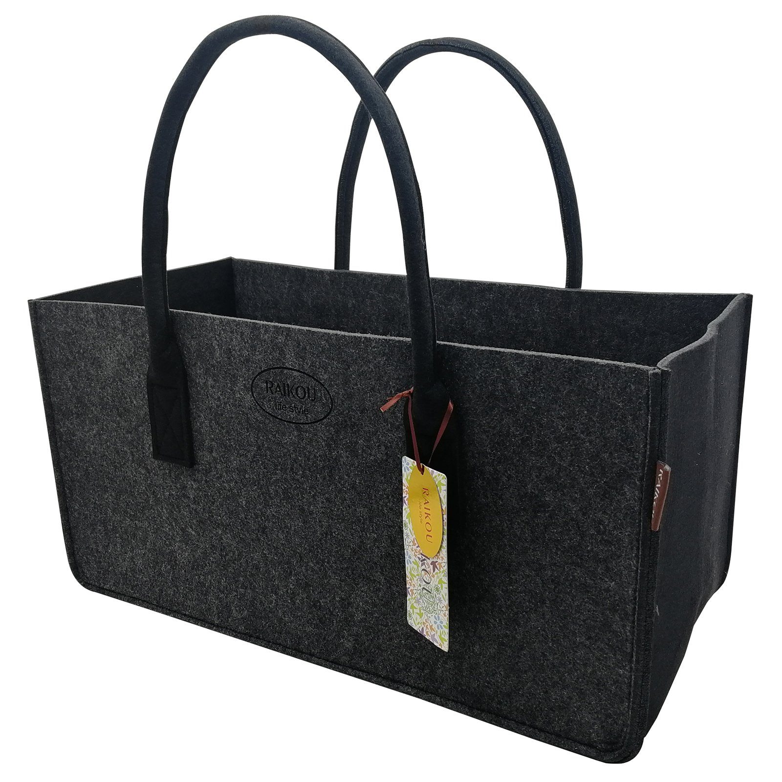 RAIKOU Einkaufsshopper Filztasche Kaminholztasche Spielzeugaufbewahrung 5 mm dicke Filze, für Einkaufs Kamin Holz Zeitungsholz Spielzeug
