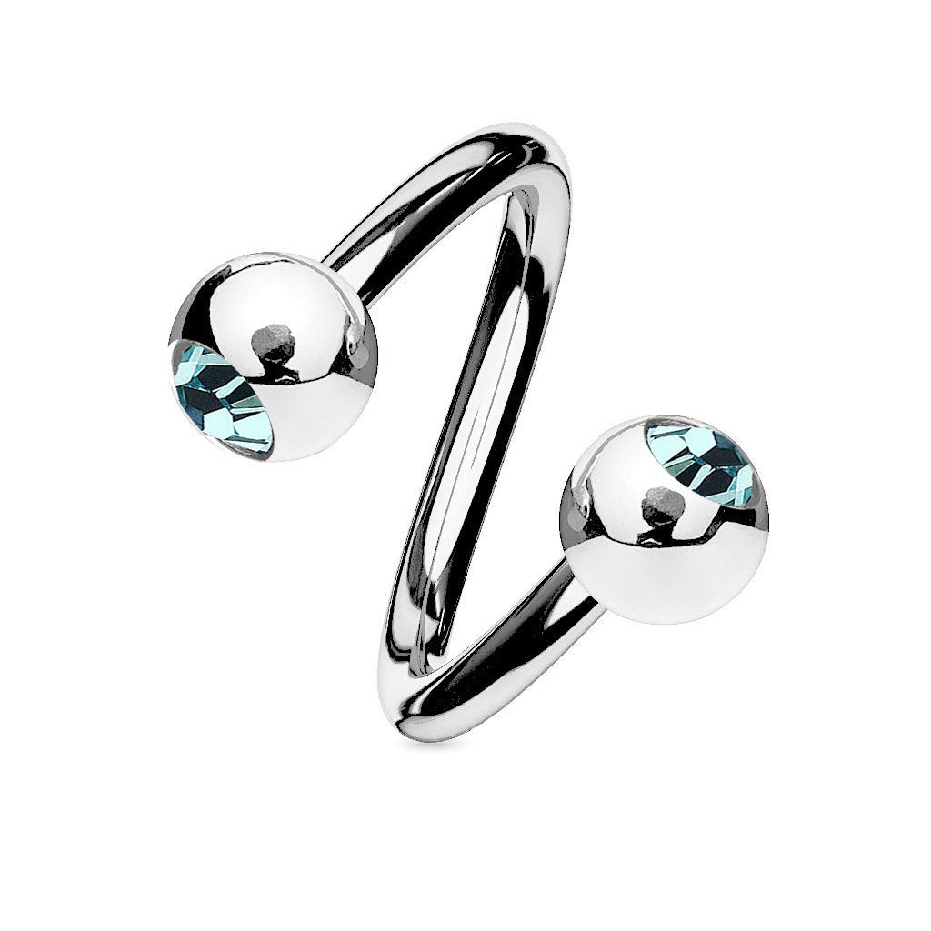 viva-adorno Piercing-Set Lippenpiercing Spirale Twist Labret Zirkonia Ohrpi günstig online kaufen