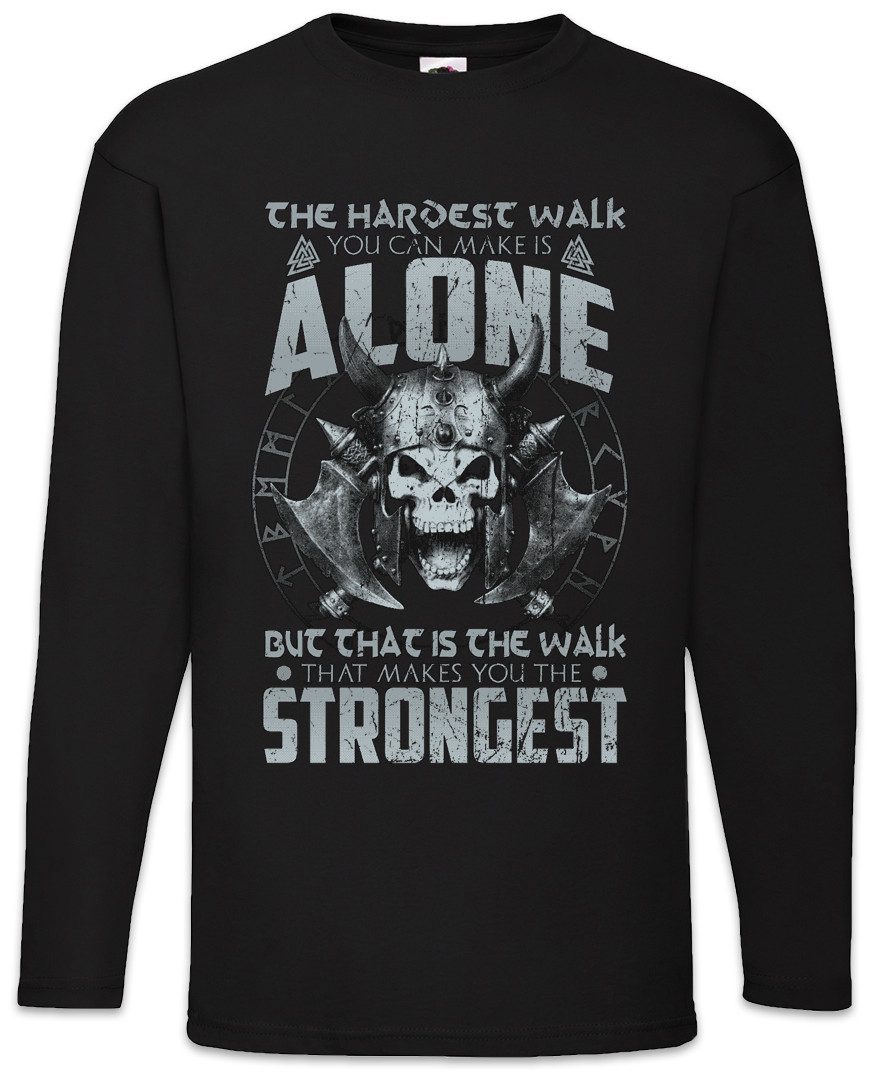 Langarmshirt The Hardest Walk Langarm T-Shirt Walhalla Odhin Wikinger Wotan Vikings