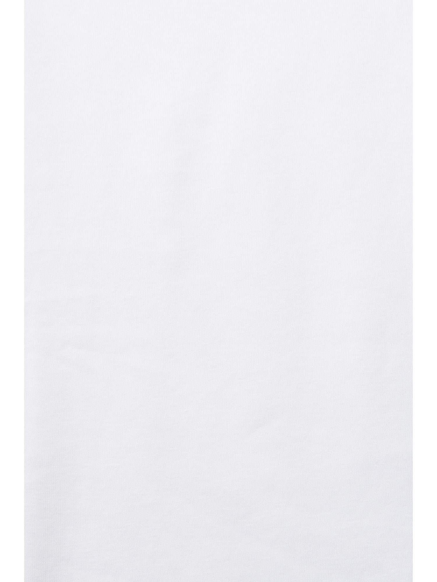 Esprit mit Bio-Baumwolle (1-tlg) aus Langarmshirt Longsleeve WHITE Logo