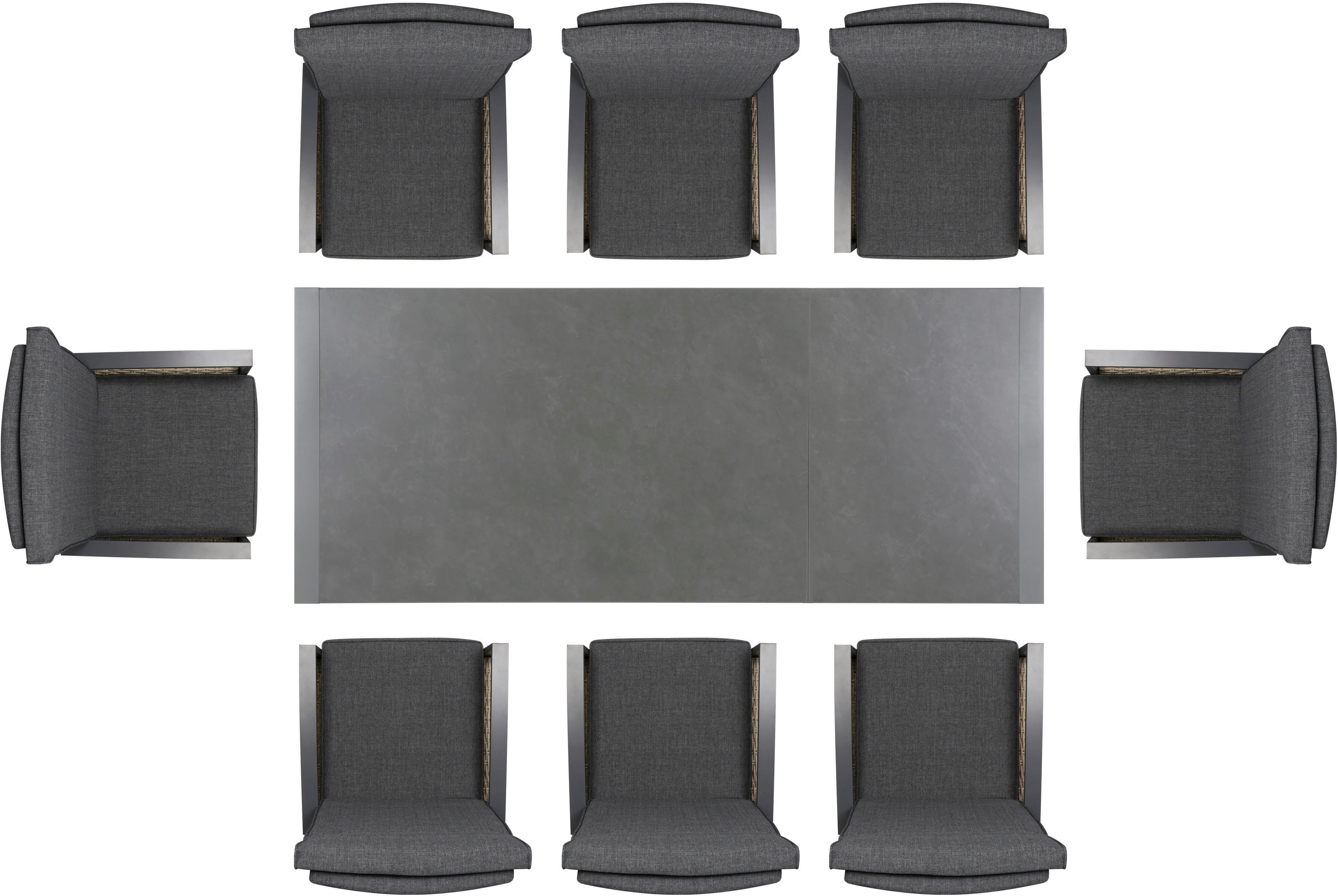 KONIFERA Garten-Essgruppe Menton, (Set, 17-tlg., 8x Sessel, 8x Auflagen, 1x Tisch), bestehend aus 8 Stühlen, 8 Sitzauflagen und 1 Tisch. Reduzierter Preis € 1.699,99. Unverbindliche Preisempfehlung € 1.999,99