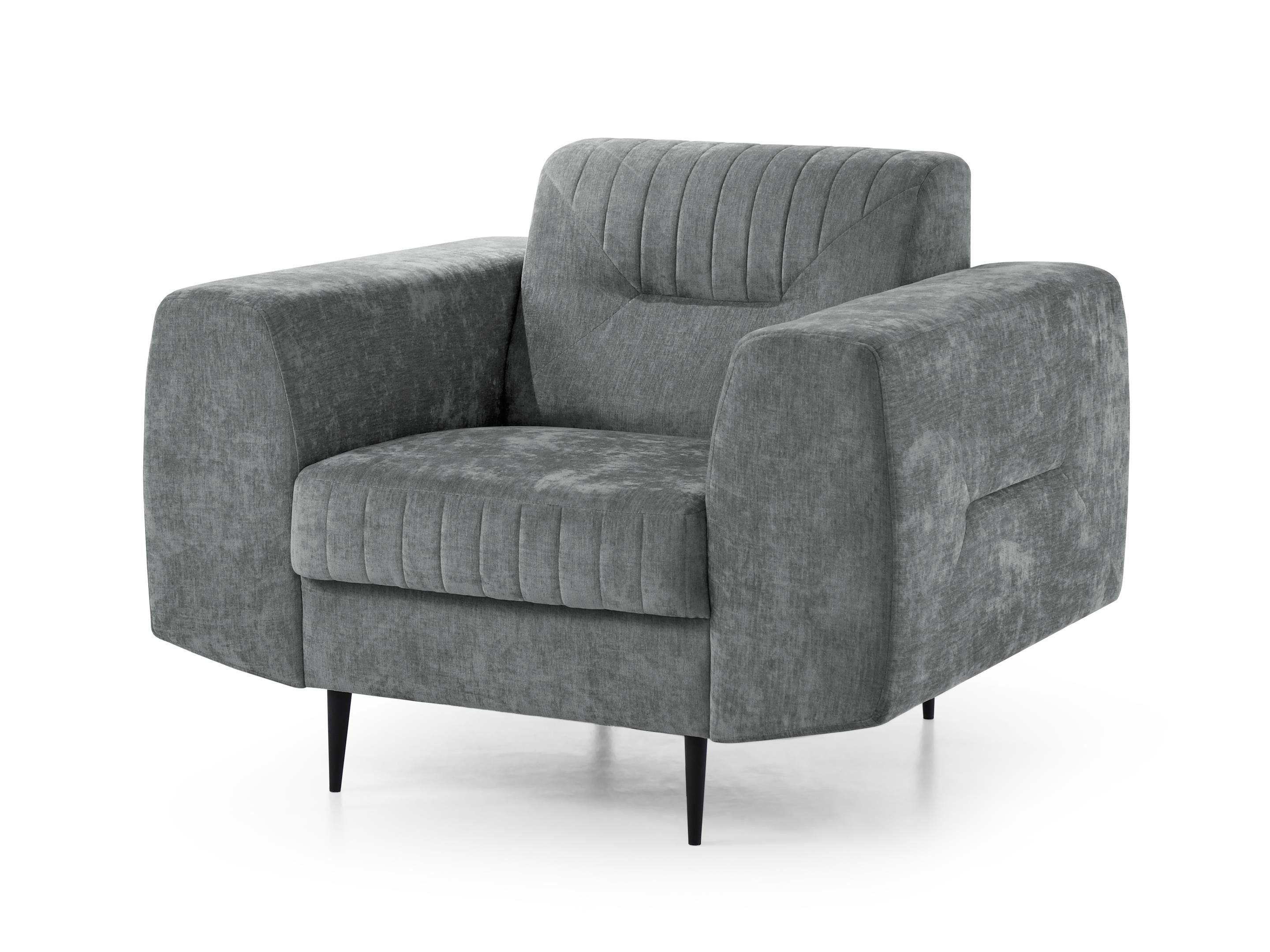 Beautysofa Polstergarnitur im modernen Stil auf hohen Metallbeinen VENEZIA, (Sessel + 2-Sitzer Sofa + 3-Sitzer Sofa im modernes Design), mit Metallbeine, Couchg – Bild 4 von 5