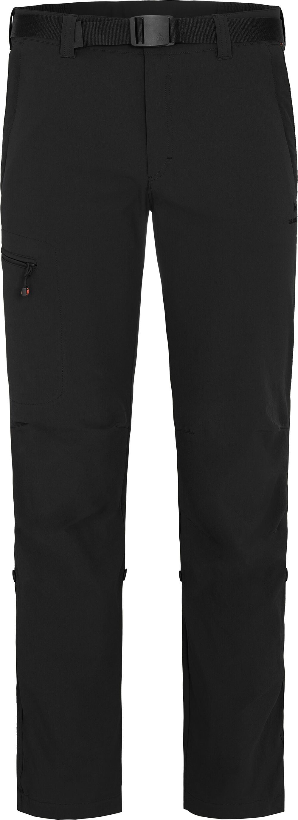 Bergson Outdoorhose REDWOOD Herren Wanderhose, vielseitig, pflegeleicht, Langgrößen, schwarz | Shorts