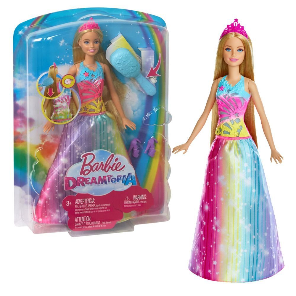 Mattel® Barbie Anziehpuppe Mattel Barbie Puppe Magisches Haarspiel Prinzessin Regenbogen