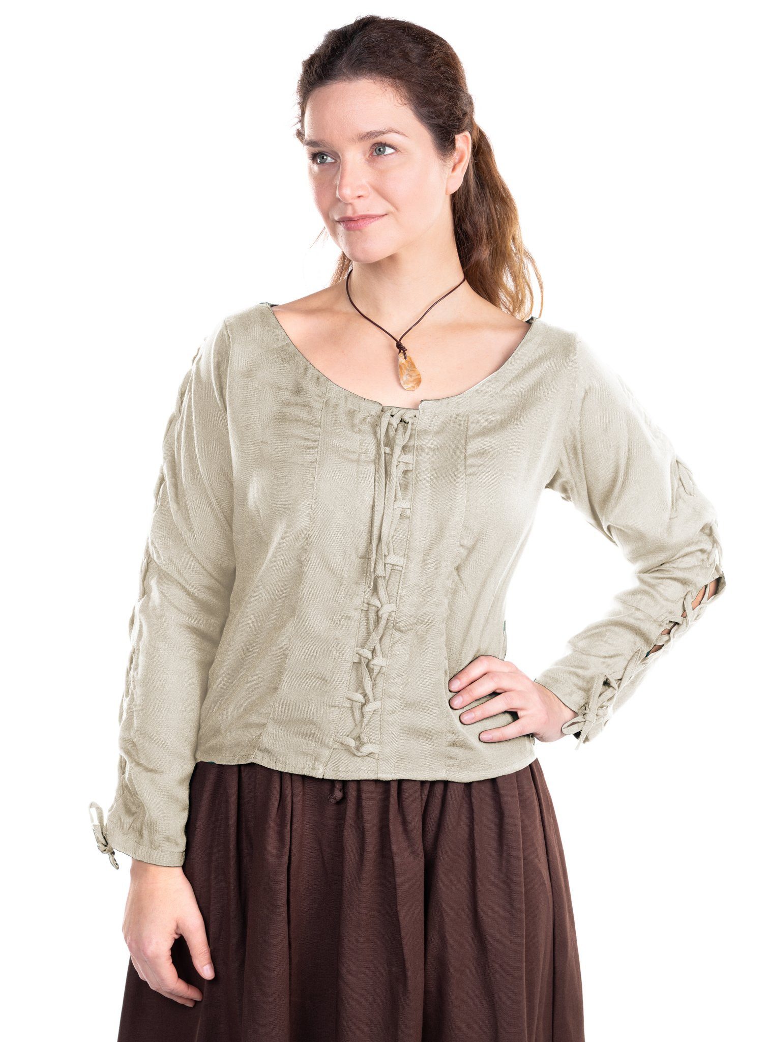 Metamorph Kostüm Bauersfrau Schnürbluse creme, Hochwertige und authentische Mittelalterkleidung zu unschlagbar günst