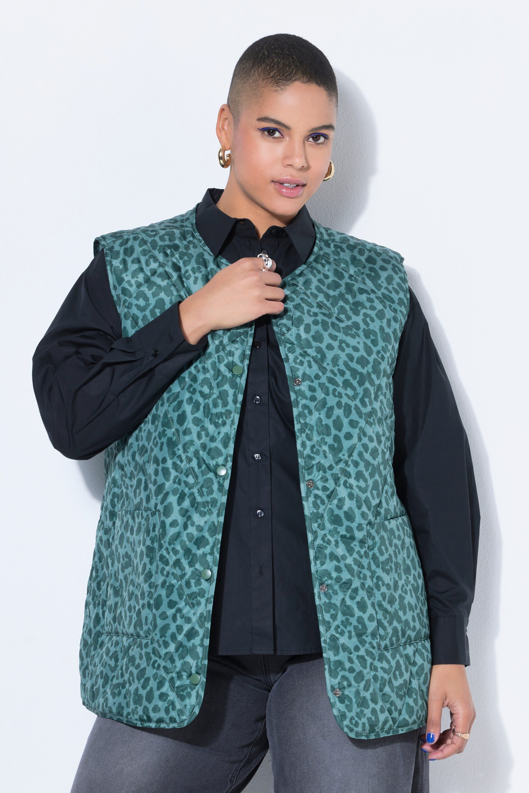 Studio Untold Steppweste Steppweste Oversize Shape Lightstepp Leo