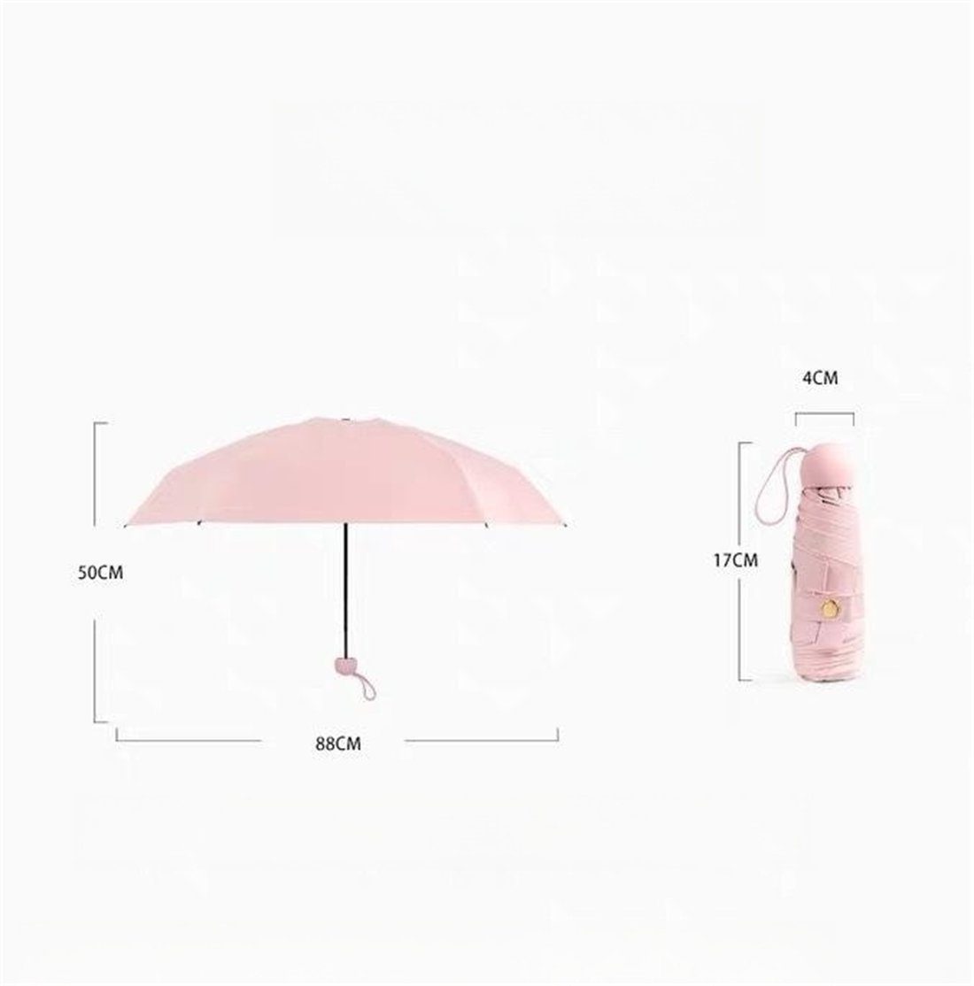 YOOdy~ Taschenregenschirm für Sonne manual Regen klein vor und sonnenschirm Beige Taschenschirme für schützt unterwegs winzig UV-Schutz leicht damen small Regenschirm