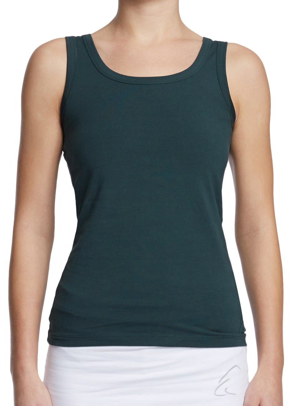 ESPARTO Yogatop Tanktop Auron in Bio-Baumwolle verrutscht nicht beim Sport, Das Topp fällt eng aus. Thymian | Sporttops