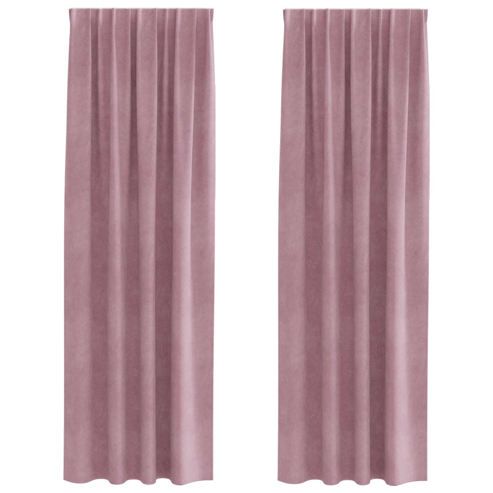 vidaXL Vorhang Verdunkelungsvorhänge 2 stk. Dunkelrosa 140 x 260 cm Samt (2 St), Samt