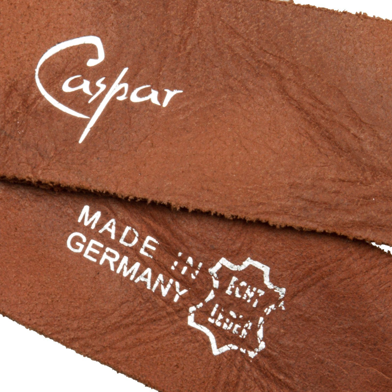 Metallschließe cognac mit Ledergürtel Ledergürtel Unisex GU310 Vintage massiver Caspar