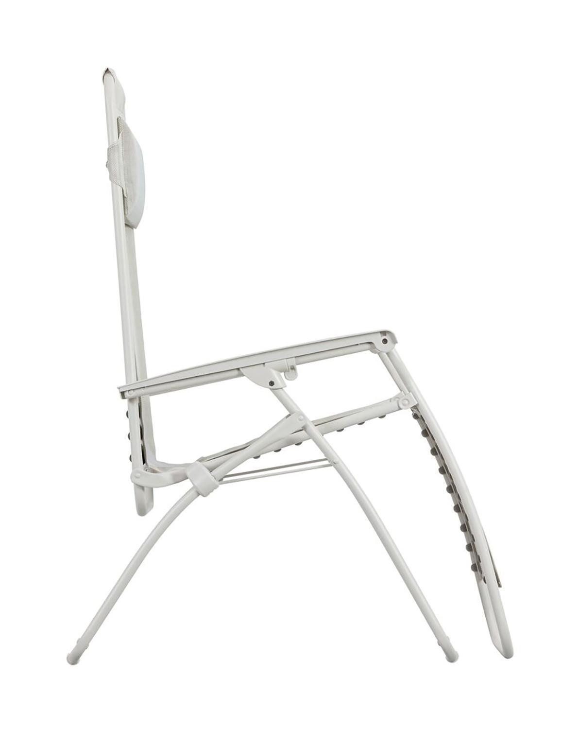 Lafuma Gartenliege R CLIP, Beige Seigle, Stahlgestell, Batyline Iso, Kopfstütze, Verstellbar