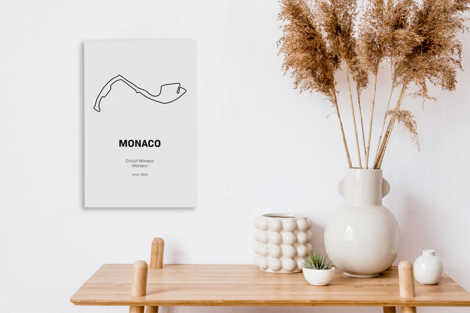 bespannt 20x30 Zackenaufhänger, (1 - St), OneMillionCanvasses® inkl. Monaco Leinwandbild fertig F1, Leinwandbild cm Rennstrecke Gemälde, -