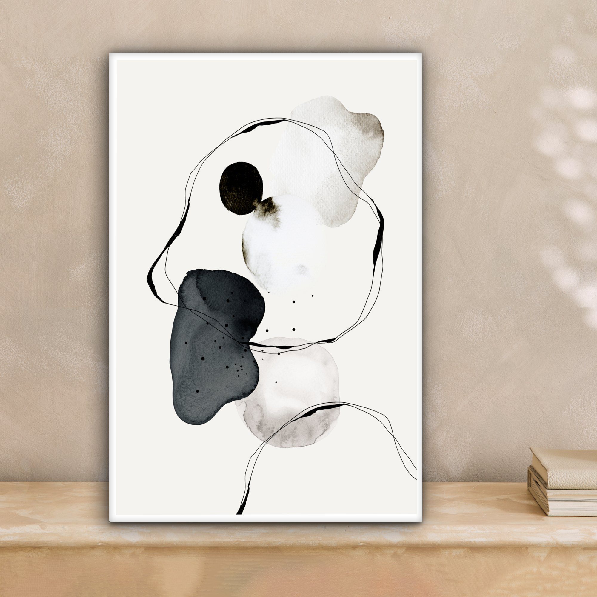 OneMillionCanvasses® Leinwandbild Abstrakt - Malerei - Kunst - Schwarz und günstig online kaufen
