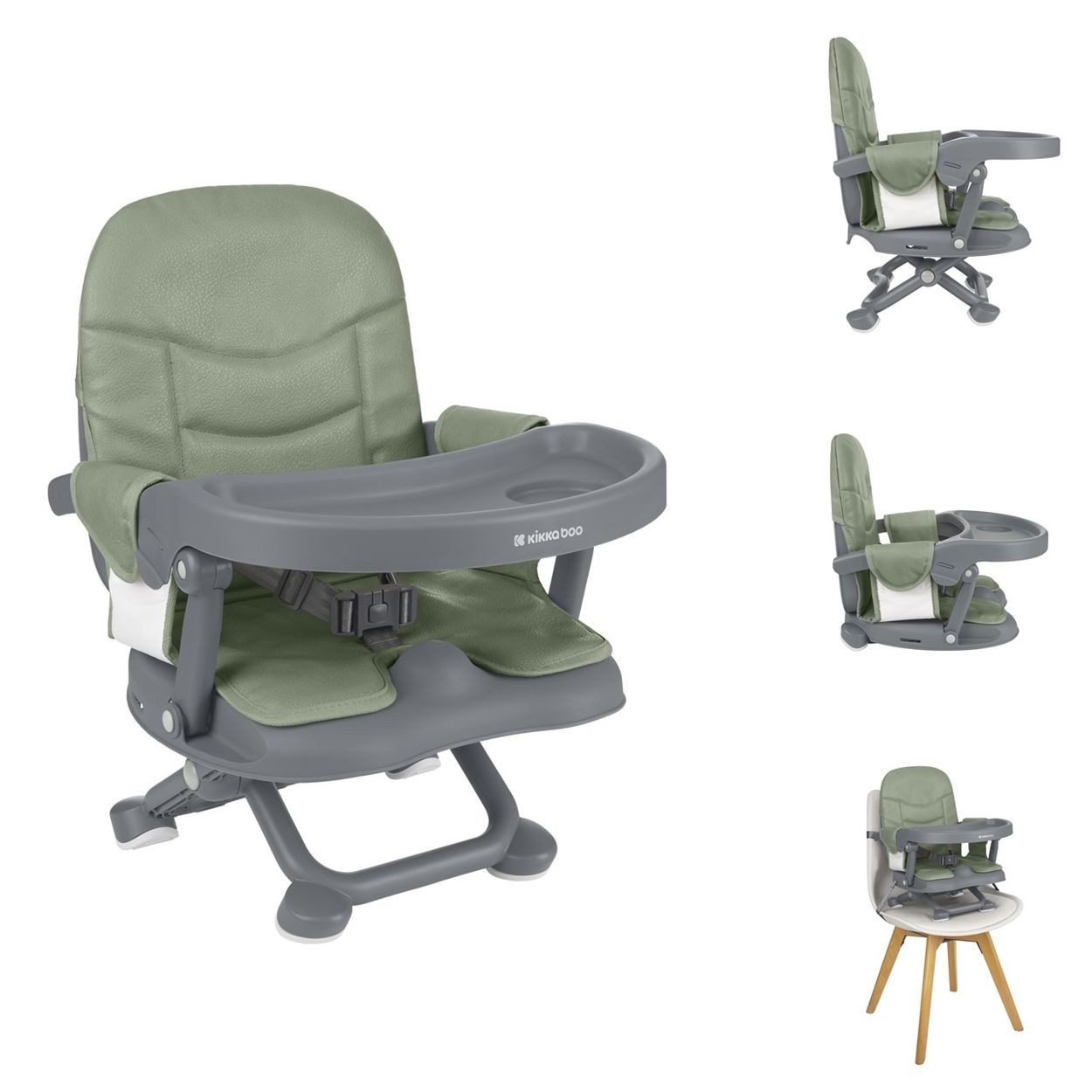 Kikkaboo Stuhl Kindersitzerhöhung Pappo, Booster, Tisch, klappbar, Sicherheitsgurt