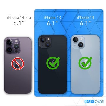 EAZY CASE Handyhülle Bumper Case für Apple iPhone 14 / iPhone 13 6,1 Zoll, Hybrid Handyhülle mit Displayschutz Backcover stoßfest Rand Nacht Grün