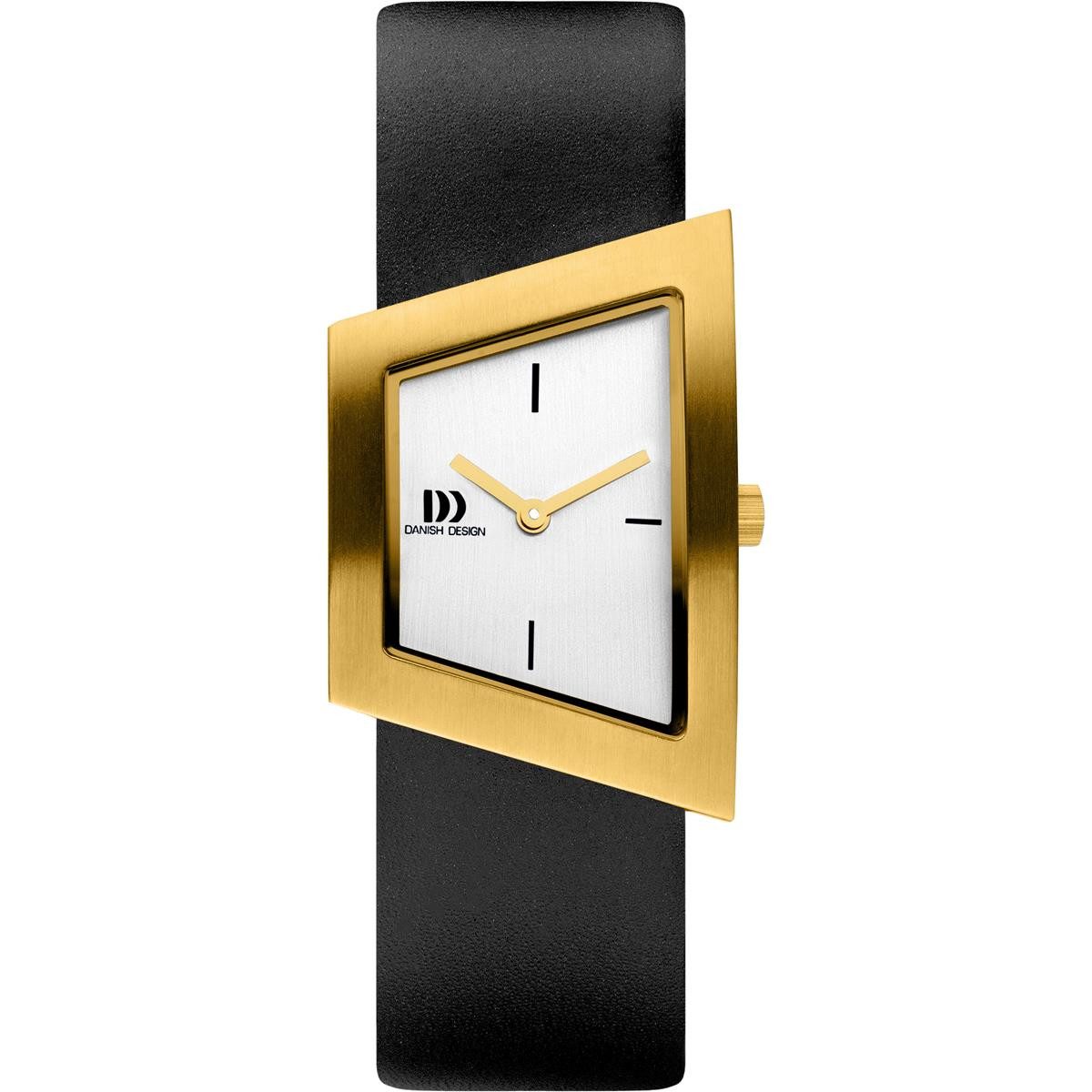 Quarzuhr Danish Design Damenuhr IV10Q1207 Squeezy Gold Black Leder