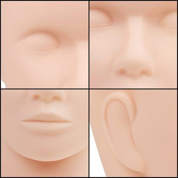Belle Vous Gesichtspflege Wimpernverlängerung Übungskopf - Set mit 2 Stück, 1-tlg., Kosmetik Übungskopf für Wimpernverlängerung - 2 Stück