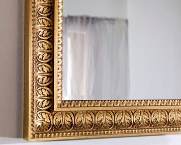 ASR Rahmendesign Wandspiegel Modell Avignon (148cm x 90cm x 6,5cm, klassisch), handgefertigter Barockspiegel mit Blattgolddetails