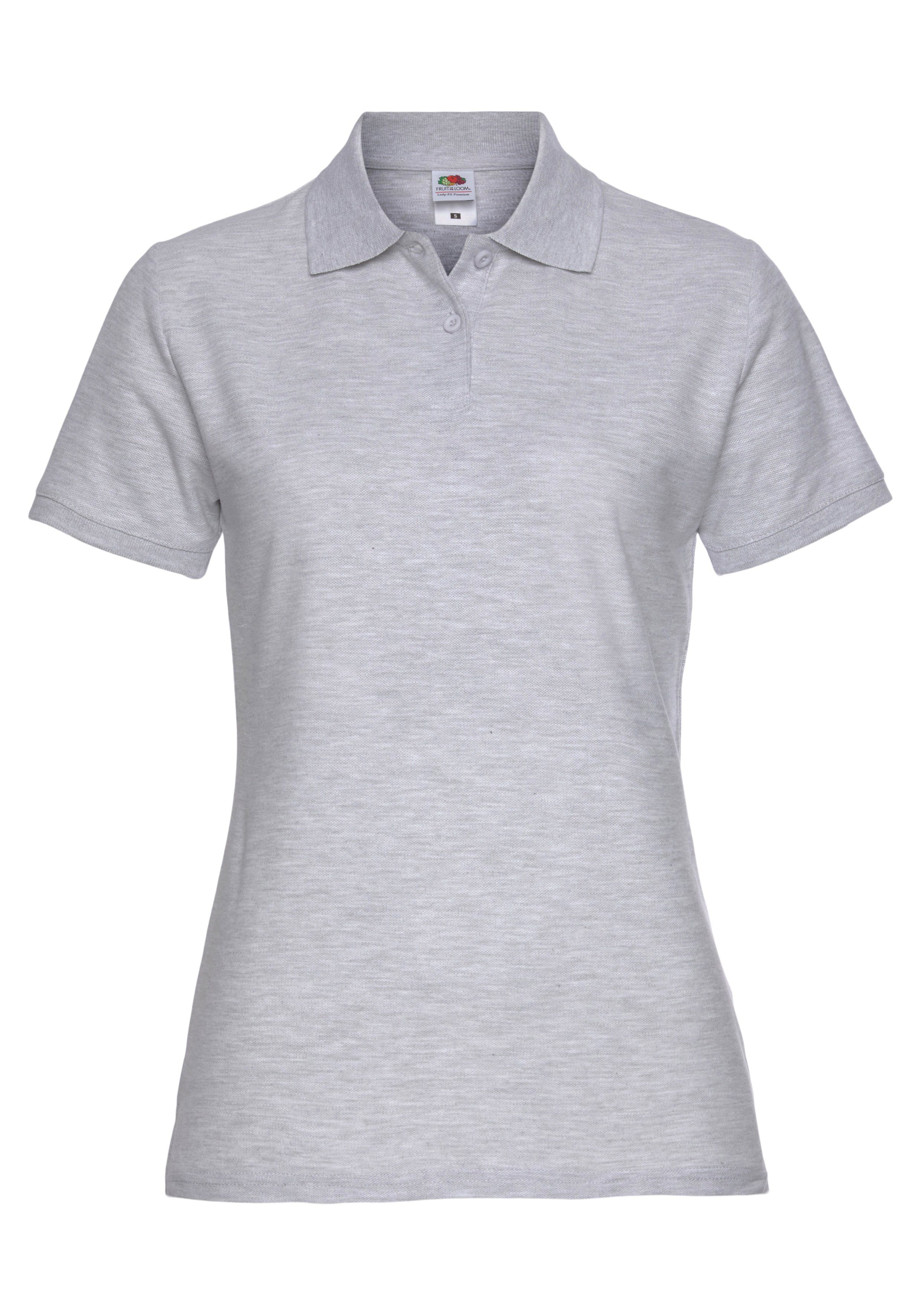 Fruit of the Loom Polo Premium Lady-Fit Poloshirt graumeliert
