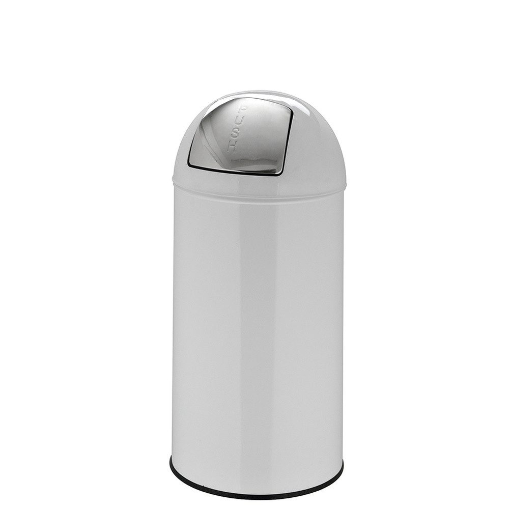 hjh OFFICE Мусорные урны Мусорные урны PUSH 35L Stahlblech, 35 Liter, Abfalleimer mit Schwingdeckel, Papierkorb