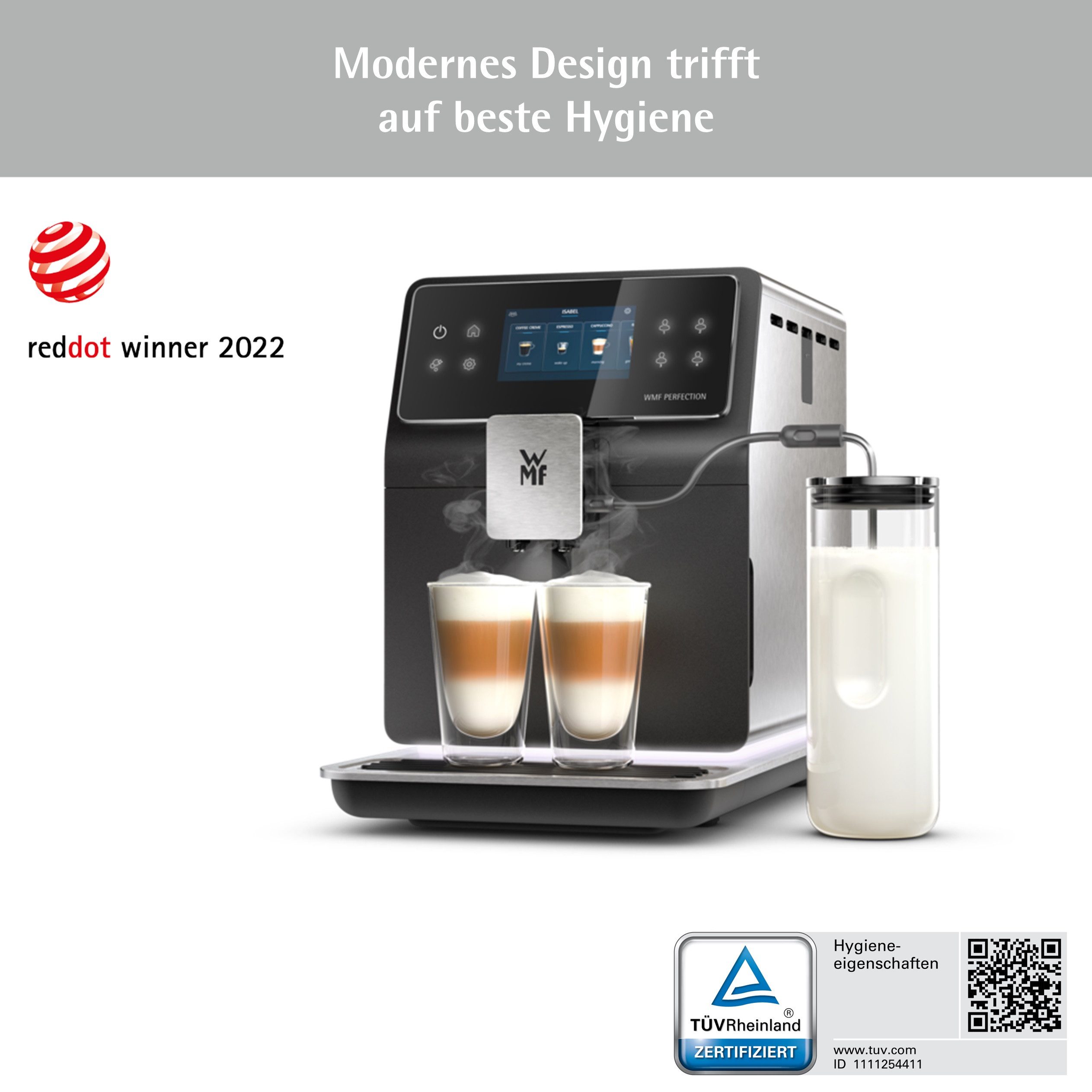 WMF Kaffeevollautomat Perfection 880L, 18 Getränkespezialitäten, Double Thermoblock, Edelstahl-Mahlwerk