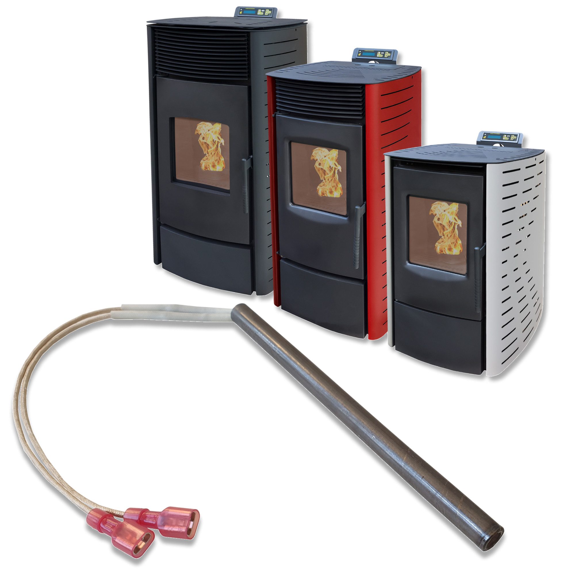 NEMAXX Pelletofen Glühzünder 300W für Pelletofen P6 - P9 - P12 - Original Ersatzteil, (Zündstab, Zündkerze, Pelletzünder, Glühstab), Zündpatrone aus Edelstahl Aisi 321