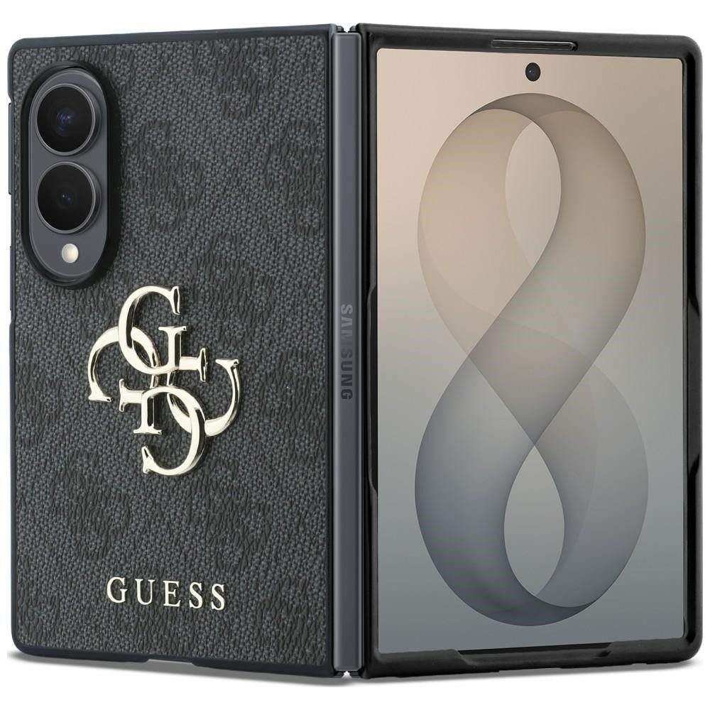 Guess Handyhülle Galaxy Z Fold 8 Case Kunstleder rosa braun grau Big Logo goldfarben 7,6 Zoll, Kantenschutz