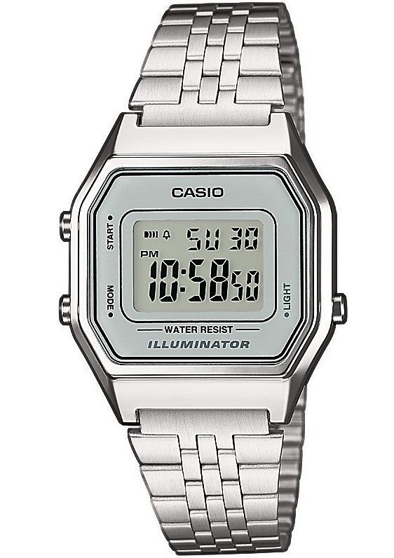 Casio – Kleine Digitaluhr in Schwarz und Gold, LA670WEGA-1EF