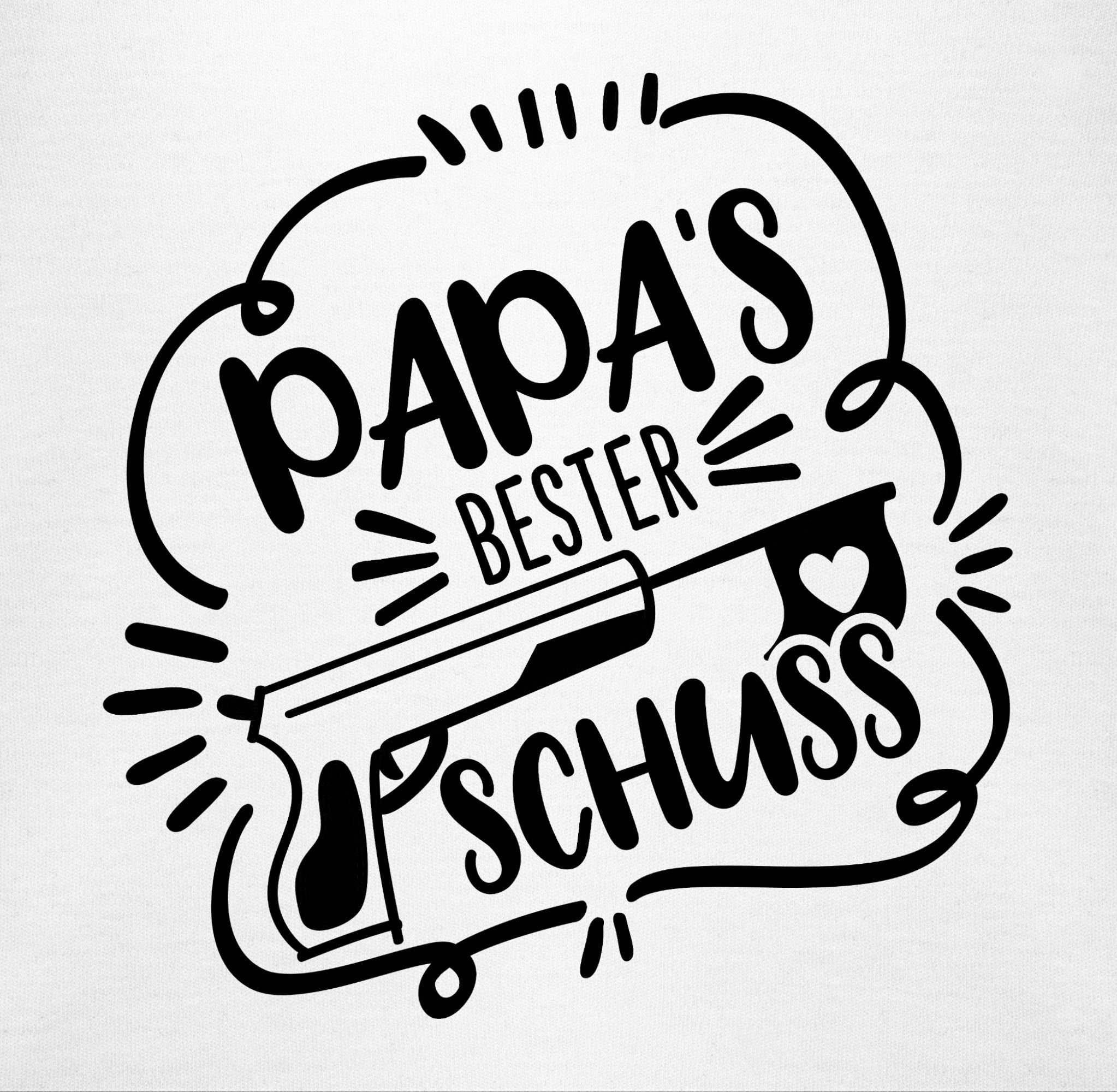 Shirtracer Shirtbody Vatertag Geschenk Weiß Comic Baby Treffer Papas bester 3 schwarz