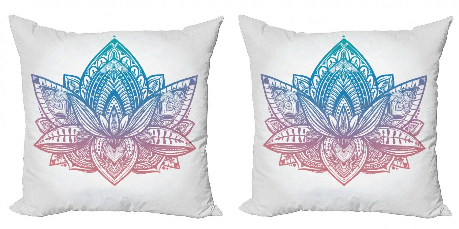 Kissenbezüge Yoga Digitaldruck, Stück), Accent Modern (2 Tribal Flower Boho Doppelseitiger Abakuhaus Lotus