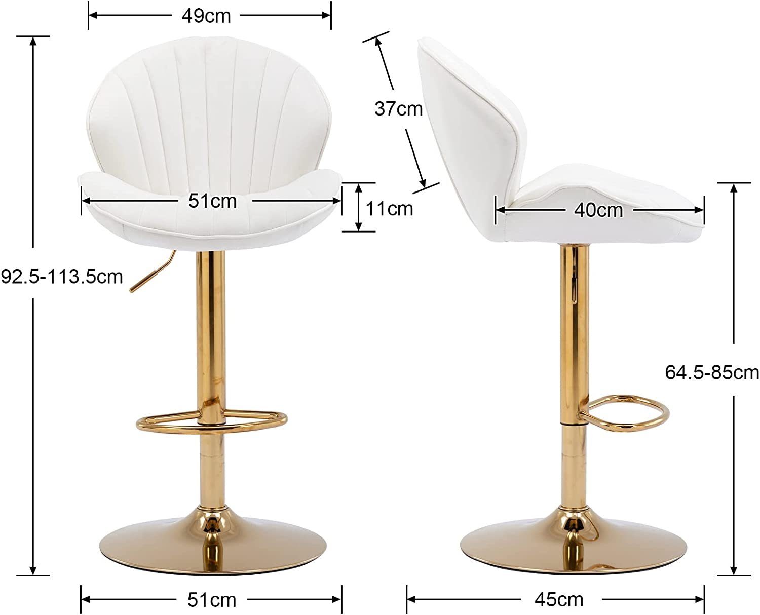 WAHSON OFFICE CHAIRS Barhocker 2er Set Barstuhl Bistrohocker mit Lehne günstig online kaufen