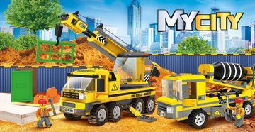 Blocki Konstruktions-Spielset BLOCKI MyCity Baustelle Bausatz Betonmischer Spielzeug Bagger