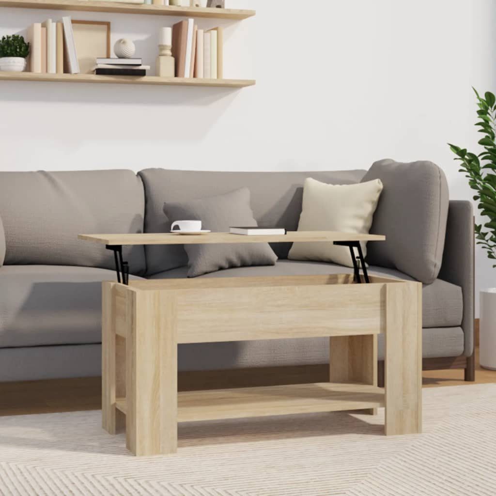 vidaXL Couchtisch Holzwerkstoff Eiche (1-St) Sonoma Couchtisch Sonoma-Eiche 101x49x52 Sonoma cm Eiche 